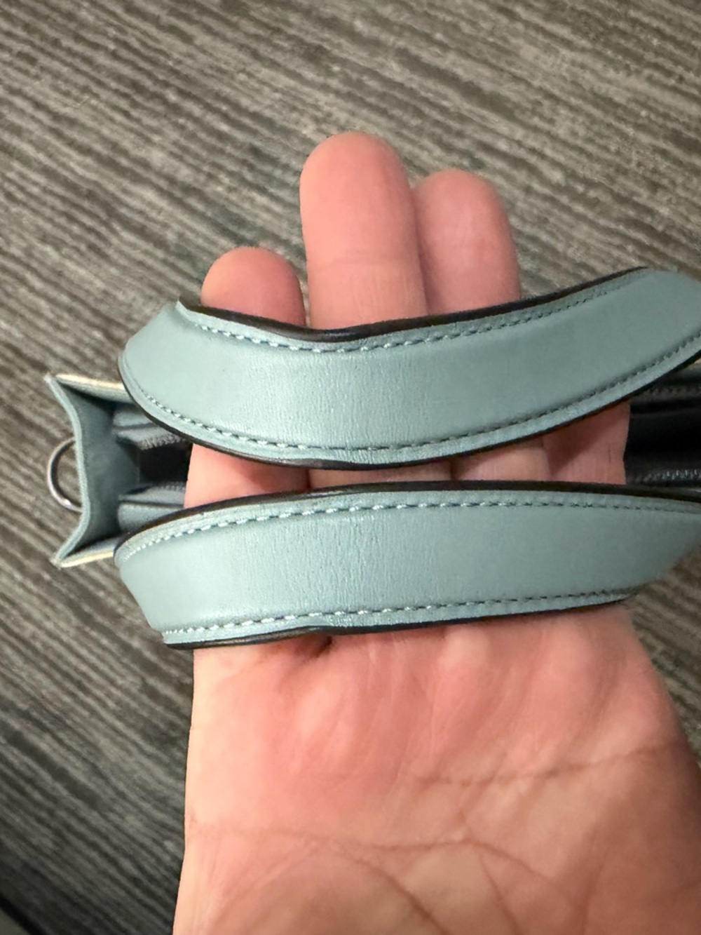 Coach Beige Signature Canvas Tote with Light Blue Trim - Picture 14 of 16